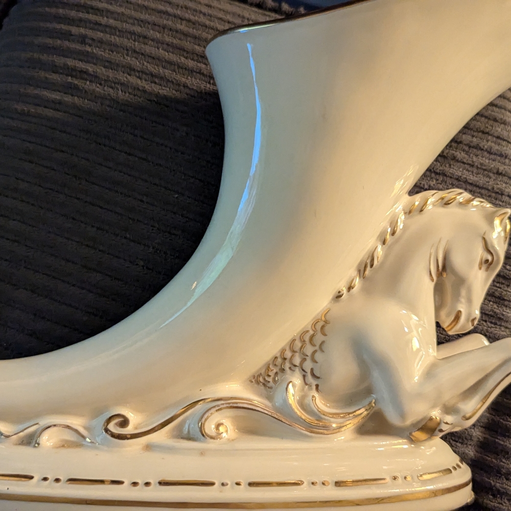 Elegant Cream Horse Sculpture